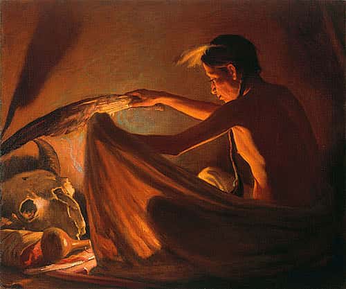 John and ther Bufalo Skull - Firelight; [El Greco]